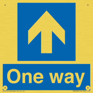 One way with up directional arrow